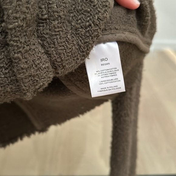 IRO Regan Distressed Tweed Jacket Olive Cotton - Picture 6 of 6